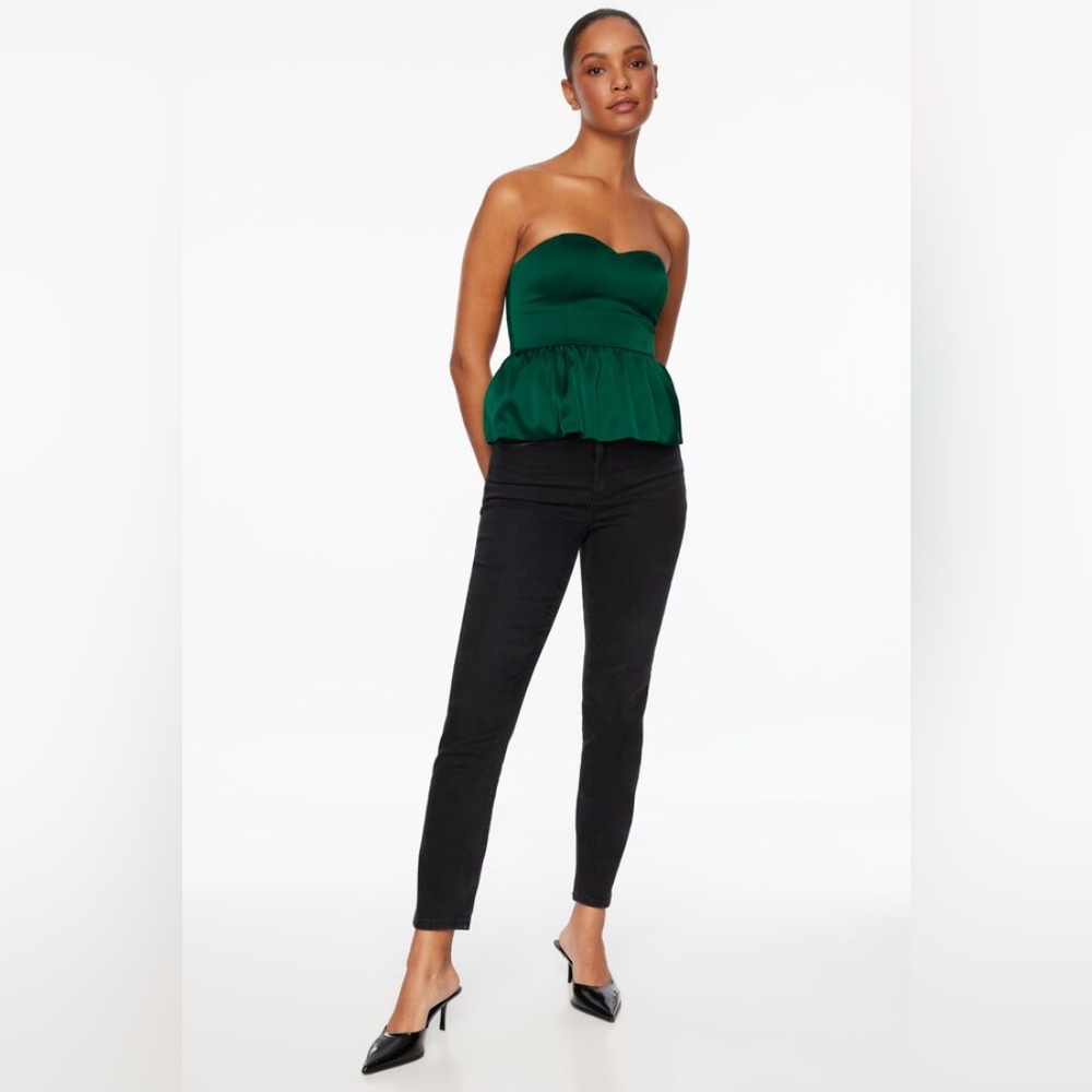 Dynamite Peplum Satin Top medium